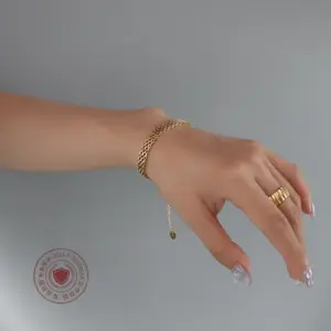 PVD Coated Real Gold Plated 18K Gold Geometric 304 Stainless Steel Fashion Waterproof Non Tarnish 304 Stainless Steel Bracelets