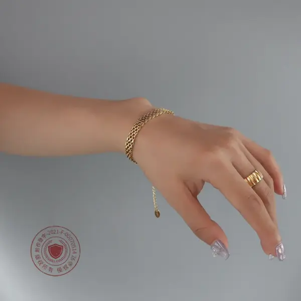 PVD Coated Real Gold Plated 18K Gold Geometric 304 Stainless Steel Fashion Waterproof Non Tarnish 304 Stainless Steel Bracelets