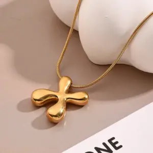 X Necklace (Gold) / Length: 450mm / 1 Strand/Package