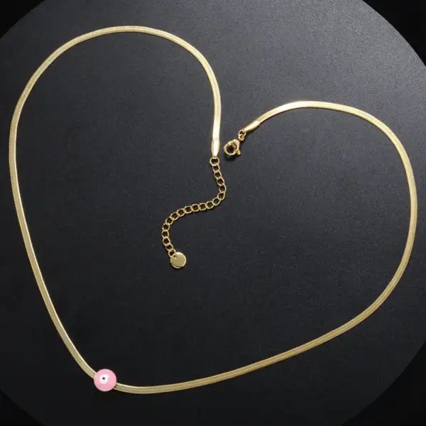 PVD Coated Devil'S Eye Stainless Steel Fashion Waterproof Non Tarnish 304 Stainless Steel Necklace