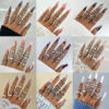 Wholesale Cross-border Retro Butterfly Flower Moon Antique Ring Punk Snake Eye Hollow-out Stacked Joint Ring suit