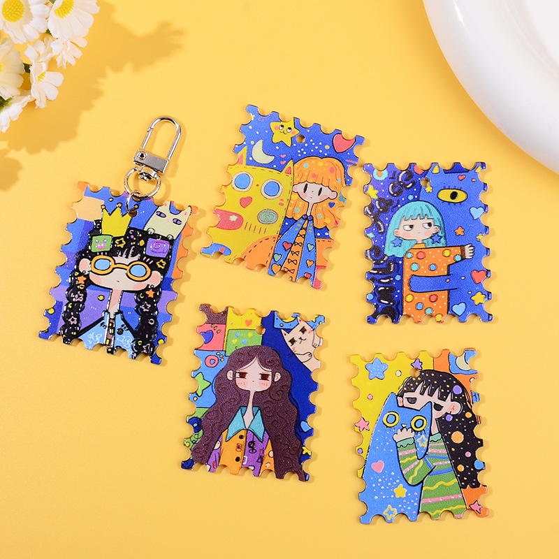Wholesale Acrylic Printed Keychain Pendant DIY Jewelry