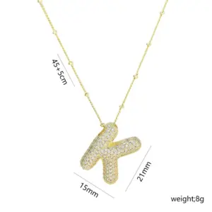 Letter K Necklace-Gold