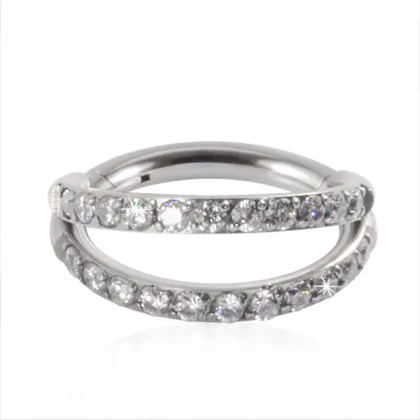 Wholesale 1 Piece Nose Rings & Studs Fashion Moon Water Droplets G23 Titanium Stainless Steel Zircon Inlay Rhinestones Zircon Nose Pin