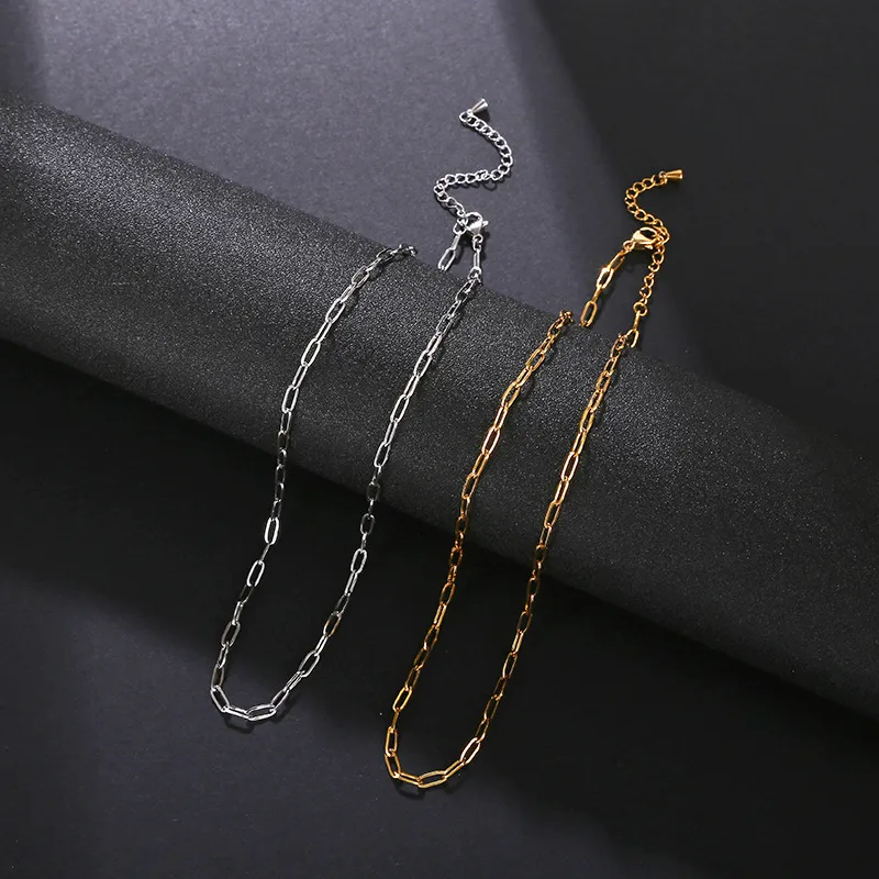 Wholesale Simple Style Geometric Stainless Steel Plating Chain Necklace