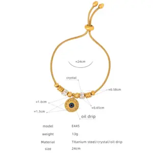 E445-Gold Cross Bracelet