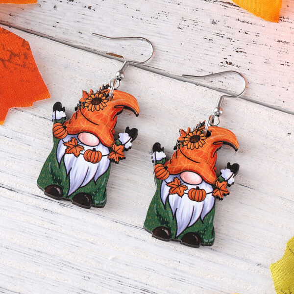 Wholesale Cute Thanksgiving Pumpkin and Maple Leaf Pendant Earrings