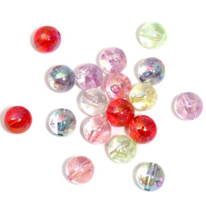 Solid color transparent snowflake beads (randomly mixed colors) / 16mm