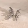 PVD Coated Real Gold Plated Butterfly 304 Stainless Steel Simple Style Classic Style Waterproof Non Tarnish Ear Studs