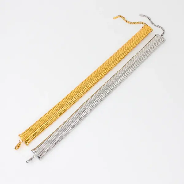 Wholesale 304 Stainless Steel 18K Gold Plated Lady Solid Color Choker