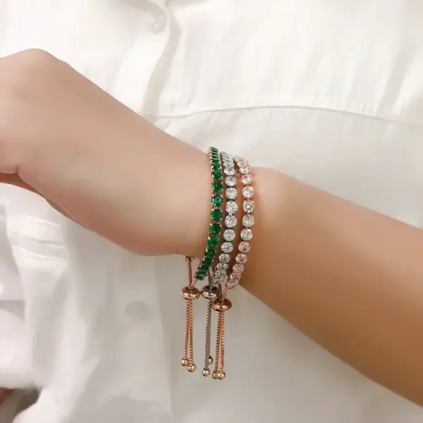 Wholesale Fashion Geometric Copper Zircon Bracelets In Bulk