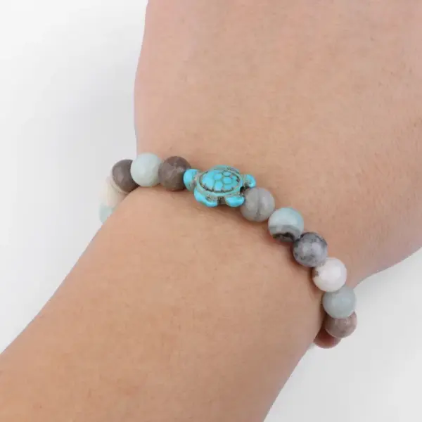 Retro Tortoise Agate Beaded Bracelets 1 Piece