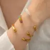 oly-7a5e6ea6705933fa9cee50a1a1e9eb0f Wholesale 304 Stainless Steel Circle PVD Coated Rhinestones 18K Gold Plated Real Gold Plated Elegant Waterproof Non Tarnish Inlay Gold Bangle