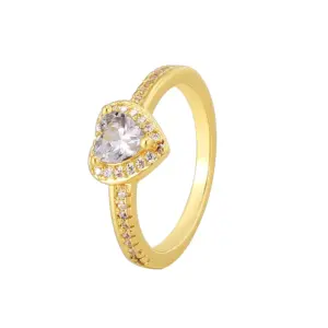 Copper Plating 18K Gold / 8# / White Stone