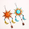 Wholesale New Sun wind chime moon metal pendant glass painted pendant creative home garden pendant spot