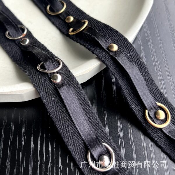 Wholesale Manufacturer's Spot Herringbone Cotton Belt Metal Nail Circle Webbing Sponge Belt Luggage Clothing Shoes and Hats DIY Handmade Accessories