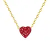 Wholesale Simple Style Heart Shape Stainless Steel Plating Zircon Pendant Necklace