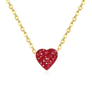 Wholesale Simple Style Heart Shape Stainless Steel Plating Zircon Pendant Necklace