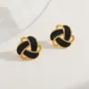 Wholesale Geometric Irregular Stainless Steel 18K Gold Plated Earrings Fashionable Casual Elegant Triangle Circle Women's Earrings