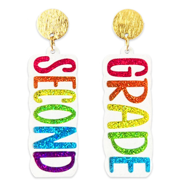 Wholesale Amazon source teachers and students grade bright sparkling text new semester earrings color simple ritual earrings