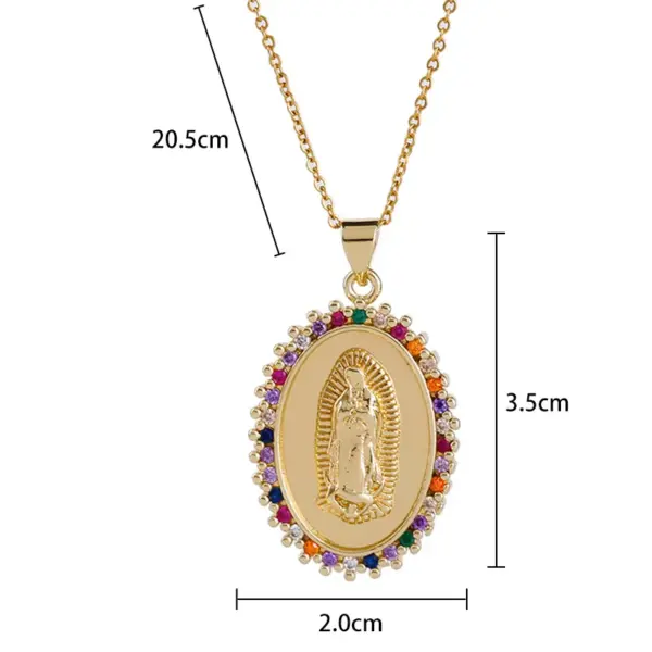 Wholesale Fashion Portrait Copper Inlay Zircon Pendant Necklace 1 Piece