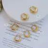 Wholesale PVD Coated Real Gold Plated 18K Gold Printing 304 Stainless Steel Retro Waterproof Non Tarnish Earrings