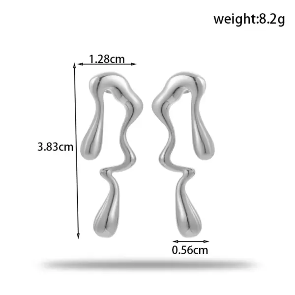 PVD Coated Irregular Solid Color 304 Stainless Steel French Style Simple Style Waterproof Non Tarnish Ear Studs