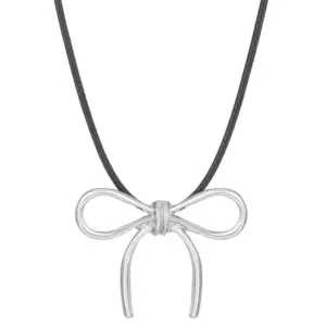 Black Rope Bow Necklace