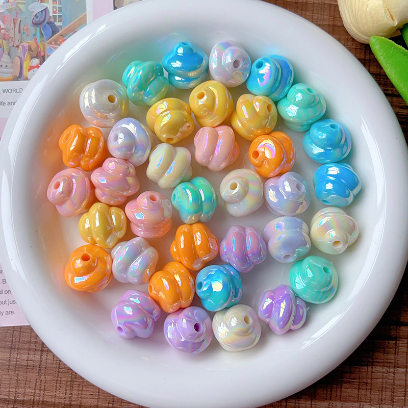 Wholesale Solid color coated spiral bead