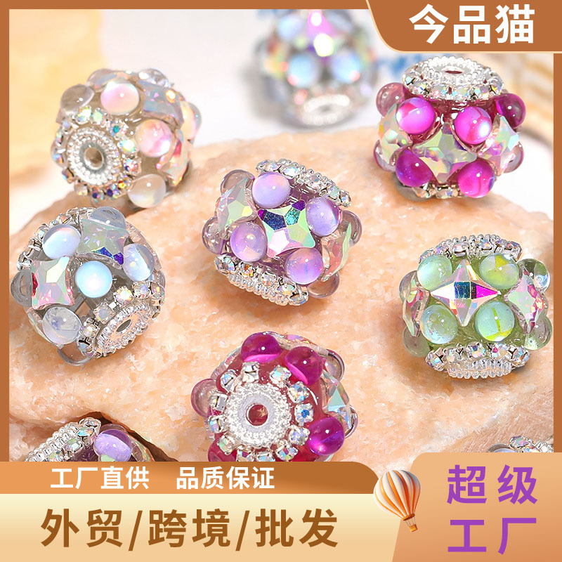 Wholesale New heavy-duty rhinestone chain with rhinestone balls, DIY mobile phone chain, beaded pen jewelry aessories, loose beads wholesale.