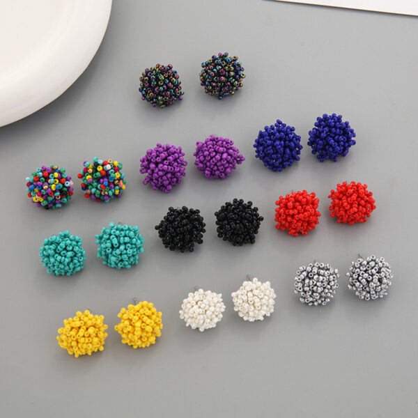 Wholesale Small Seed Bead Earrings Simple Ball Geometric Earrings
