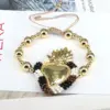 Wholesale Copper 18K Gold Plated Vintage Style Simple Style Beaded Plating Heart Shape Bracelets