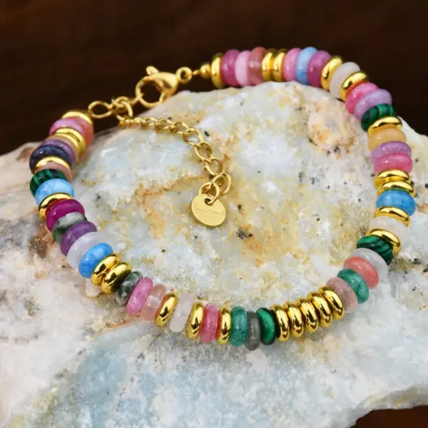 Wholesale Vacation Round Stone Hematite Waterproof Non Tarnish Beaded Women's Bracelets