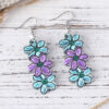 oly-7ab768d1748745b1b236ebd7e14c322d Wholesale Spring and Summer Bohemian Color Flower Pendant Earrings Women Wooden Double-Sided Earrings Camping Holiday Gift