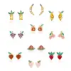 Wholesale Simple Style Fruit Copper Zircon Earrings