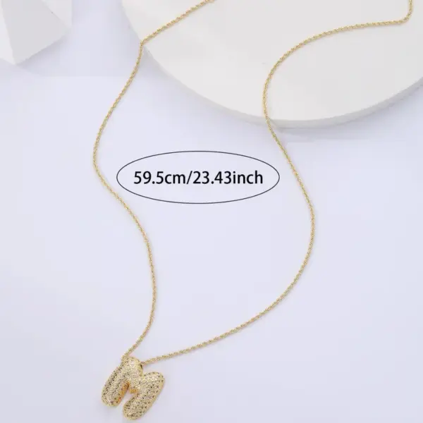 Wholesale Jewelry IG Style Letter Copper Zircon Inlay Pendant Necklace