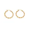 Wholesale PVD Coated 18K Gold Real Gold Plated C Shape Stainless Steel Commute Waterproof Non Tarnish Hoop Earrings Ear Studs