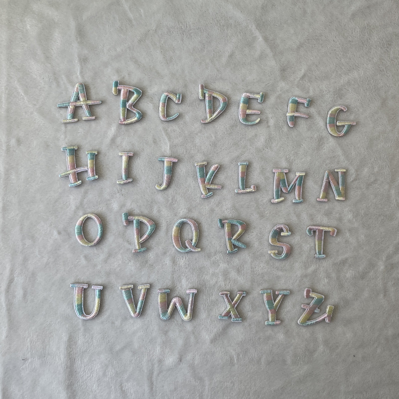 Wholesale Sn-color 26 English letters embroidery stickers cloth stickers clothes ripped decorative patch stickers A- Z English stickers