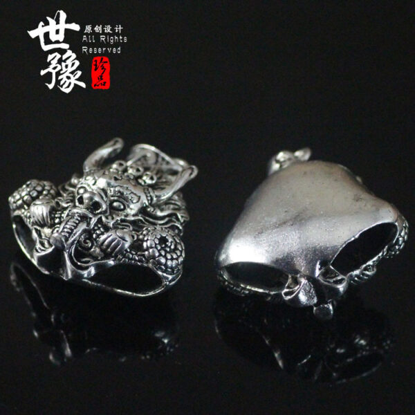 Wholesale Xizang silver wolf dog tooth faucet double braces necklace pendant accessories fangya Xizang mastiff dog tooth men's wolf tooth tip accessories