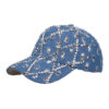 Wholesale Women's Ripped Diamond Denim Baseball Cap Leopard Rhinestone Fashion Cap Outdoor Sunshade Sunscreen Cap B1152