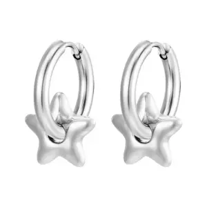 2.5*12 Simple Bracelet Five-Pointed Star Glossy Steel Color Ear Clip