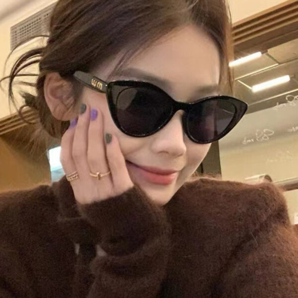 Wholesale 2024 New Cat's Eye European and American Retro Sunglasses Women's Fashionable High-end Sense Internet Trendy Street Photoshoot UV-proof Sunglasses