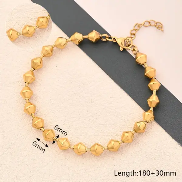 Wholesale Casual Simple Style Round Oval Solid Color 304 Stainless Steel 18K Gold Plated Bracelets In Bulk