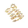 PVD Coated 18K Gold Real Gold Plated Solid Color Stainless Steel Simple Style Waterproof Non Tarnish Rings