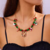 Wholesale Christmas Wreath Diamond Sweater Necklace