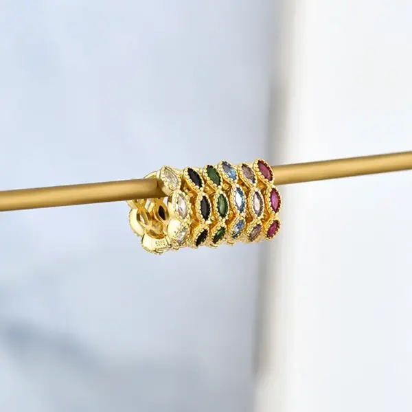 Wholesale Retro Waves Plating Inlay Copper Rhinestones Earrings