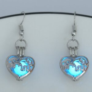 Wholesale Simple Fashion Mother's Day Animal Elephant Elephant Love Hollow Luminous Earrings Earrings European and American Jewelry