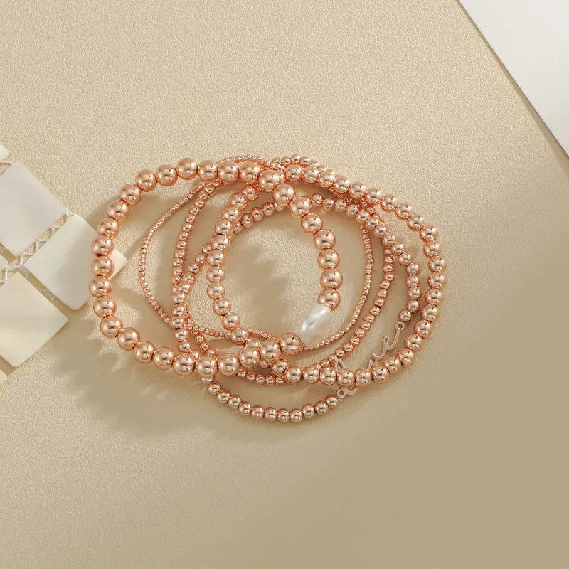 Wholesale Freshwater Pearl Copper Ethnic Style Bohemian Beaded Plating Love Bracelets