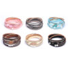Wholesale Leather magnetic clasp multi-layer bracelet