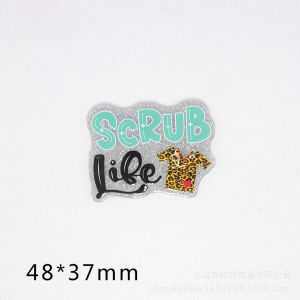 Wholesale New loose pink cross-border cartoon letter peach heart bag jewelry acrylic pin cute DIY patch